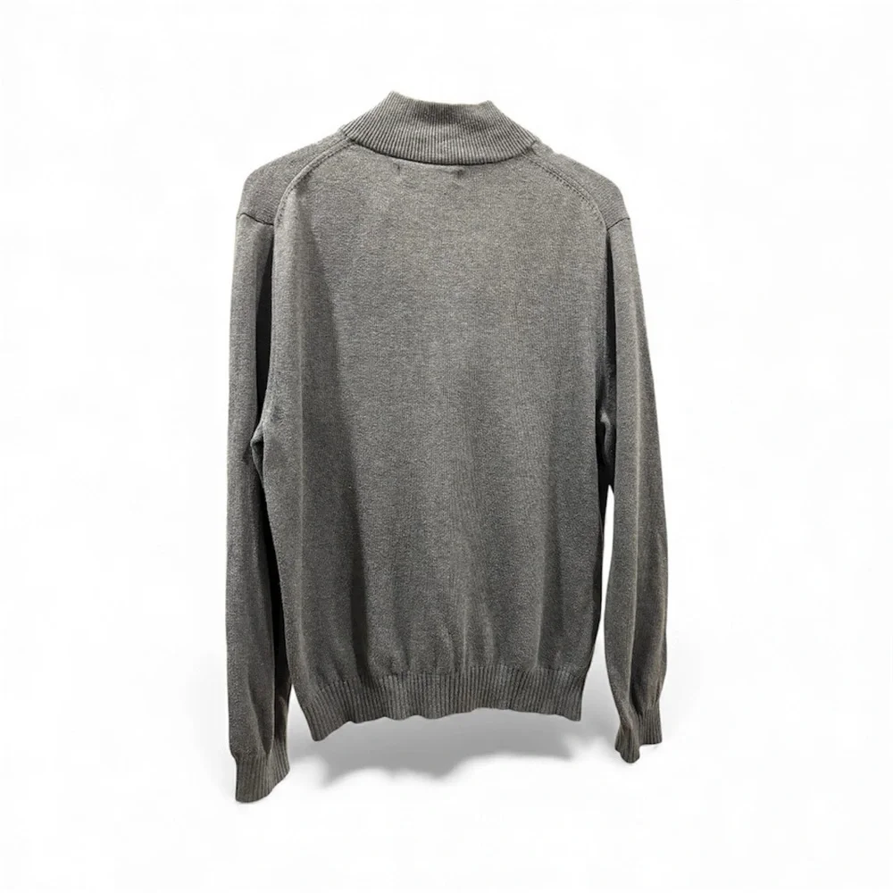 Men's Gray Full-Zip Sweater- M
